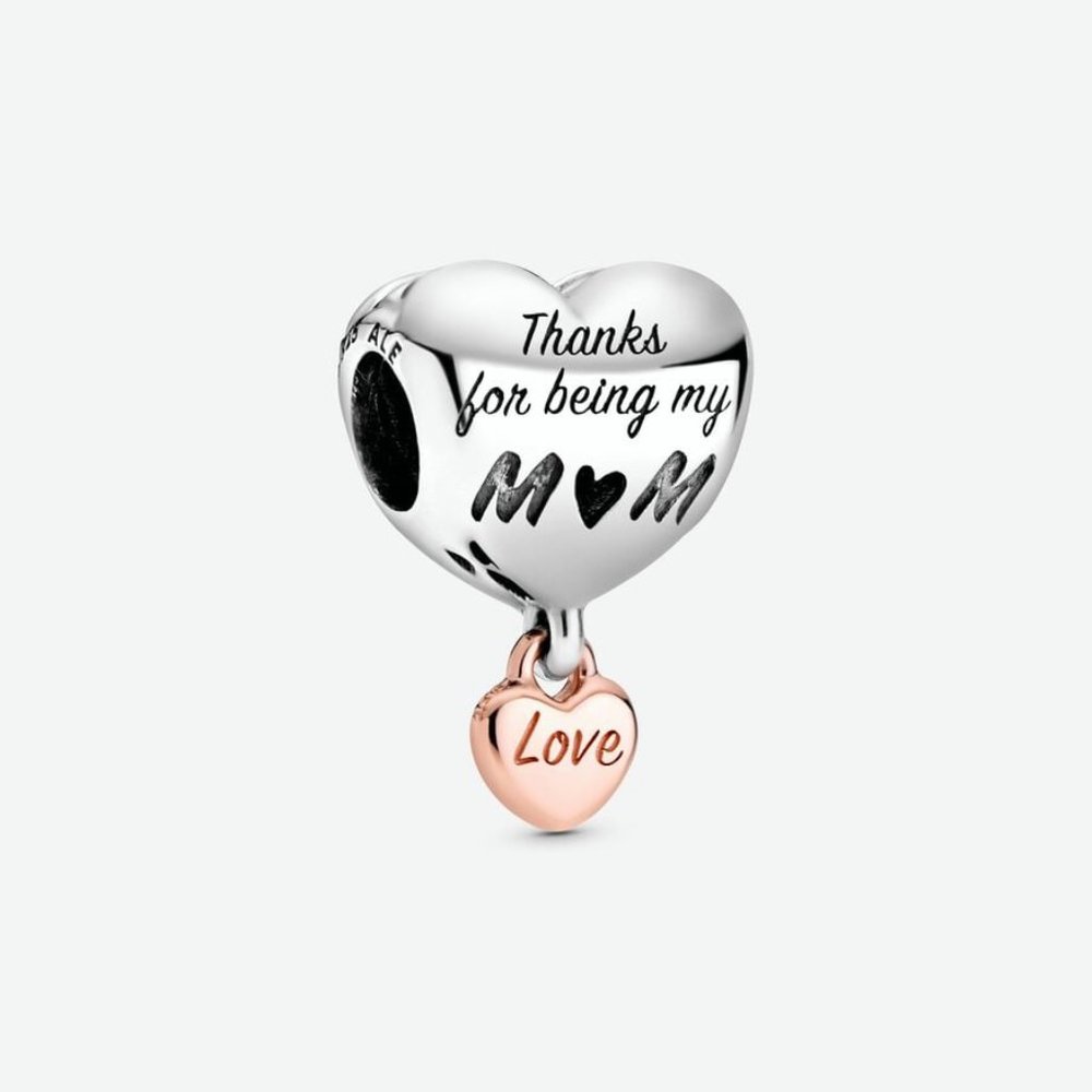 PANDORA Love You Mom Heart Charm